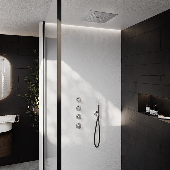 Hotbath Cobber IBS27 thermostatische douche inbouwset met pushbuttons in div. varianten