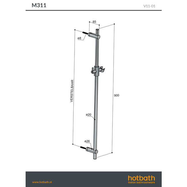 Hotbath Cobber IBS27 thermostatische douche inbouwset met pushbuttons in div. varianten