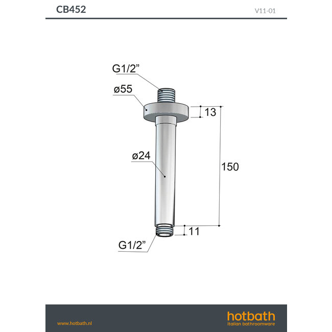 Hotbath Cobber IBS22 thermostatische douche inbouwset met pushbuttons in div. varianten