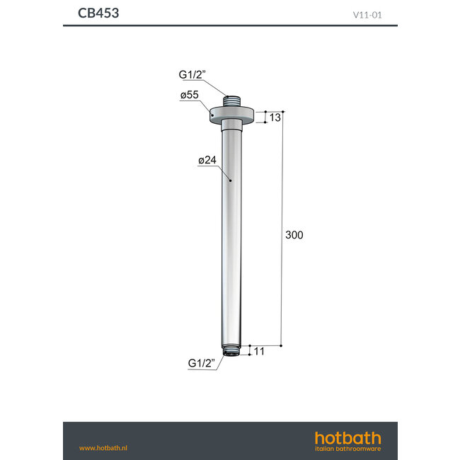 Hotbath Cobber IBS23 thermostatische douche inbouwset met pushbuttons in div. varianten