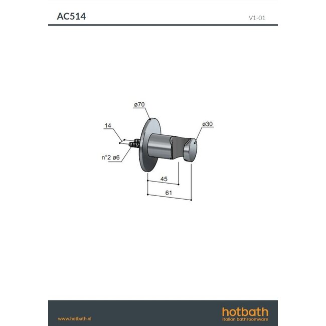 Hotbath Ace AC514 wandsteun
