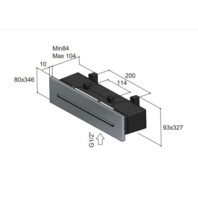 Hotbath Ace M162 inbouw wandcascade 6 kleuren