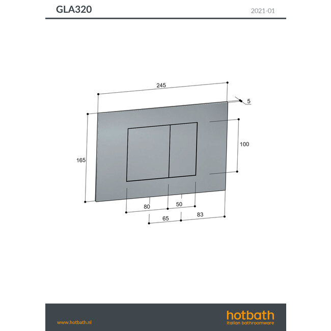 Hotbath &More BAS320 bedieningspaneel voor Geberit 7 kleuren