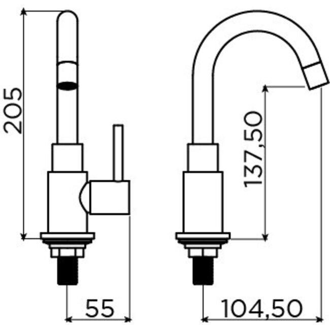 Clou Flush 1 fonteinset keramiek kraan chroom