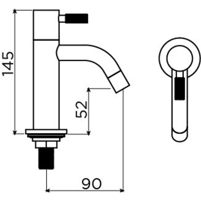 Clou New Flush 1 fonteinset keramiek kraan chroom