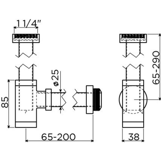 Clou Flush 3 fonteinset keramiek kraan zwart