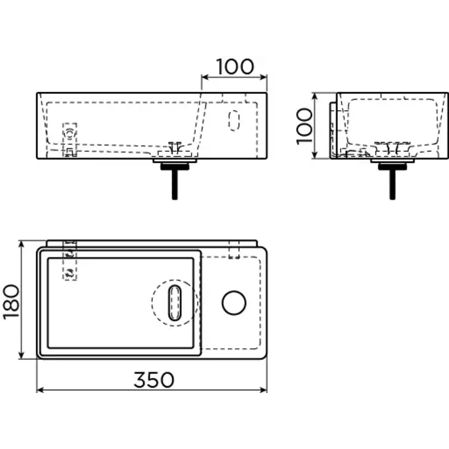 Clou New Flush 3 fonteinset keramiek kraan chroom
