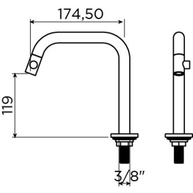 Clou Mini Wash Me fonteinset keramiek kraan chroom