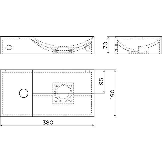 Clou Vale 38 cm fonteinset keramiek kraan chroom