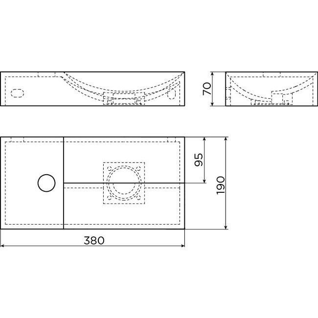 Clou Vale 45 cm fonteinset keramiek kraan zwart