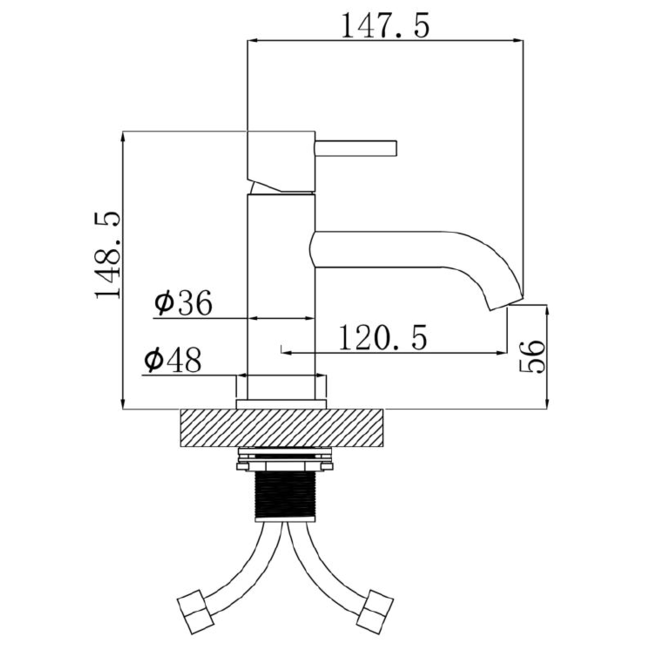 Regn 10001 wastafelkraan laag 6 kleuren