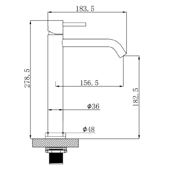 Regn 10001 wastafelkraan highriser 6 kleuren