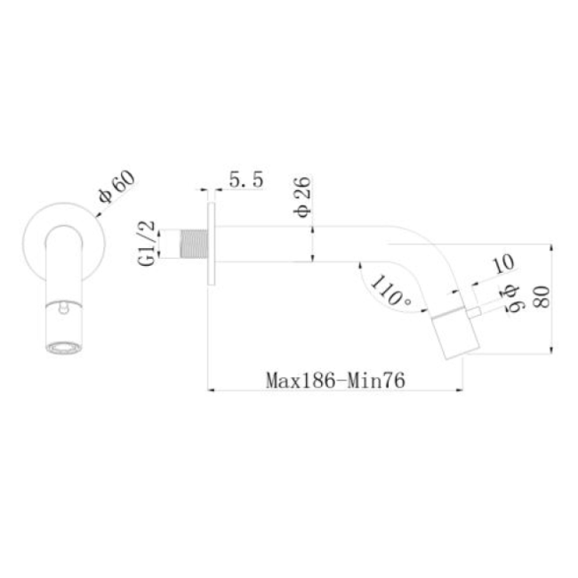 Regn 10012 inbouw fonteinkraan 6 kleuren