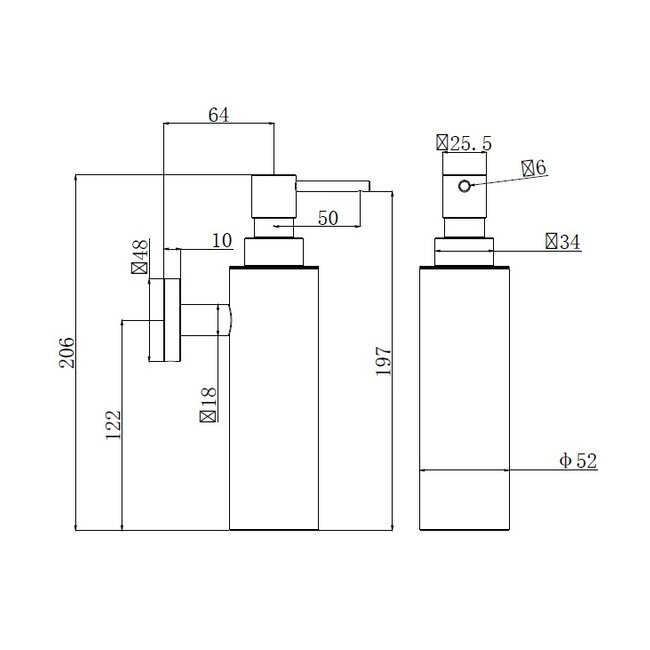 Regn 17011 zeepdispenser wand 6 kleuren