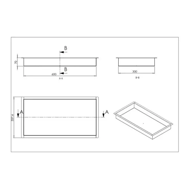 Regn 17009 inbouwnis 30x60x7 cm 3 kleuren