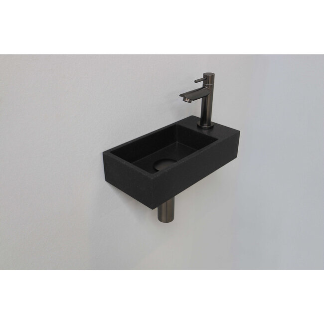 INK Versus Quartz fonteinset 36x18x9 cm links of rechts te plaatsen met metal black kraan