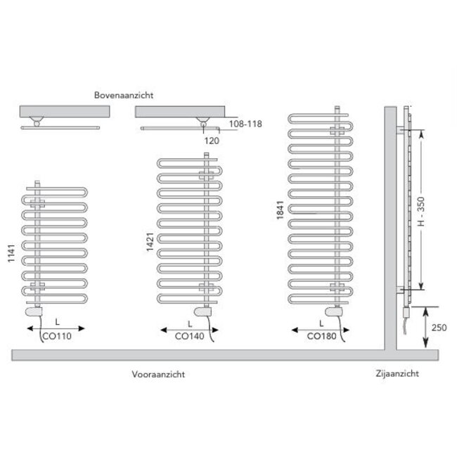 Instamat elektrische badkamerradiator Cobra