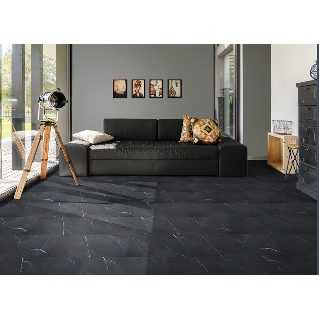 KS Tegels Vinyl tegel Marmer zwart