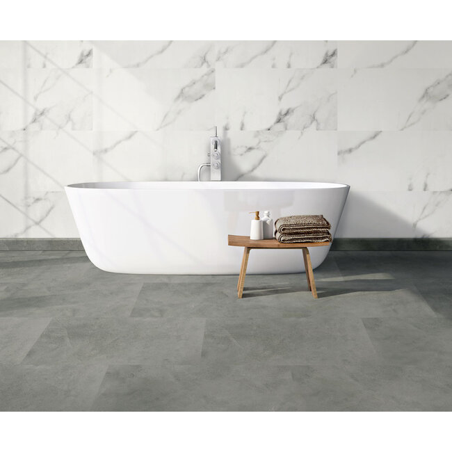 KS Tegels Vinyl tegel Betonlook donker