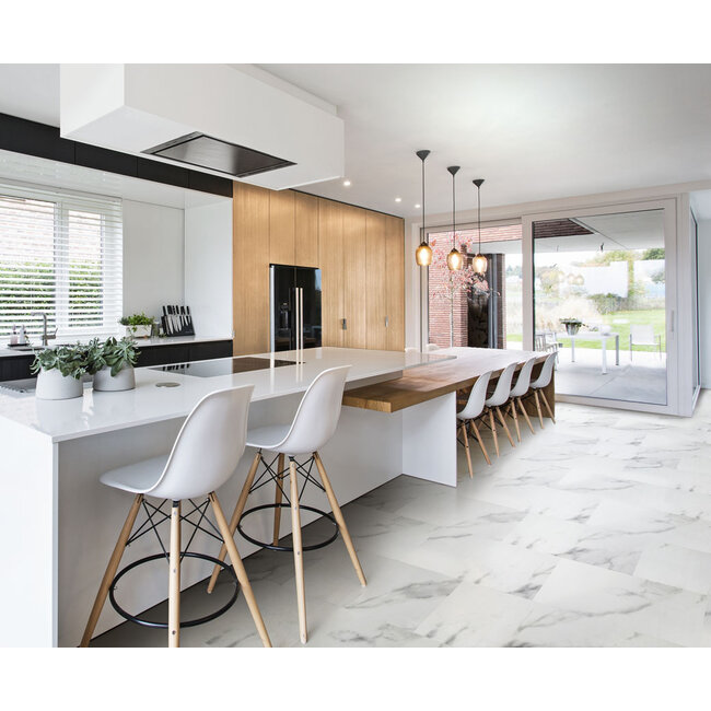 KS Tegels Vinyl tegel Marmer wit