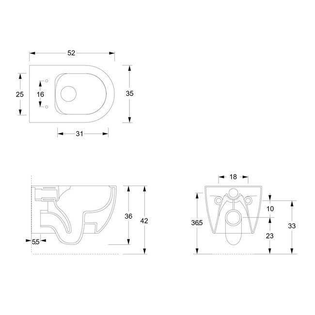Xenz Gio wandcloset zonder spoelrand incl. toiletzitting diverse kleuren