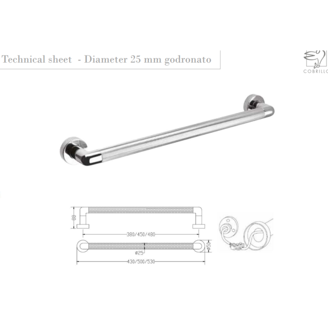 Cobrillo elektrische radiator Flute Bar Knurling 25mm