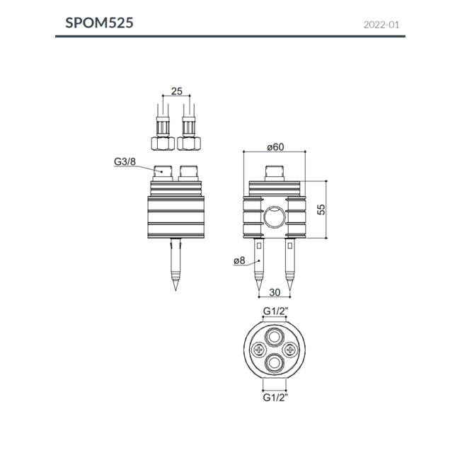 Hotbath Archie AR077 vrijstaande badkraan RVS