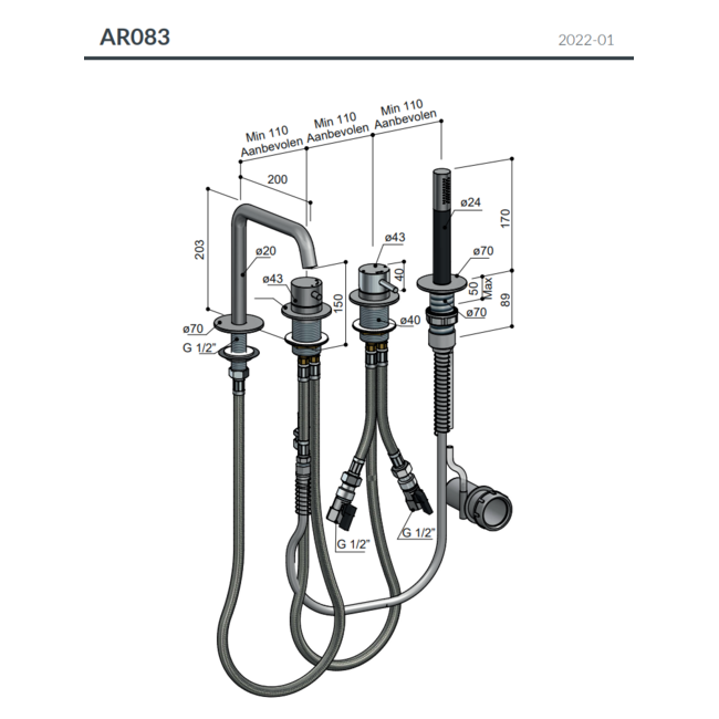 Hotbath Archie AR083 badrandcombinatie