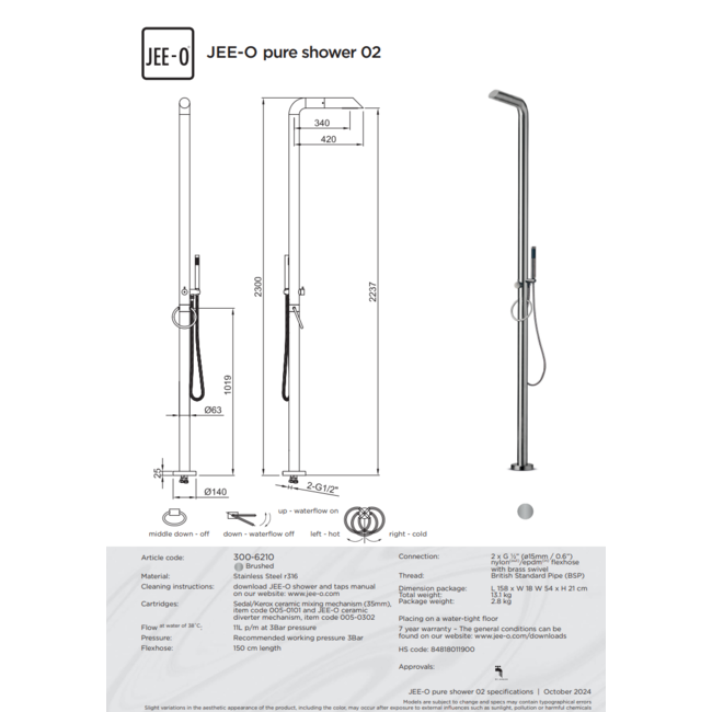 JEE-O buitendouche Pure 02
