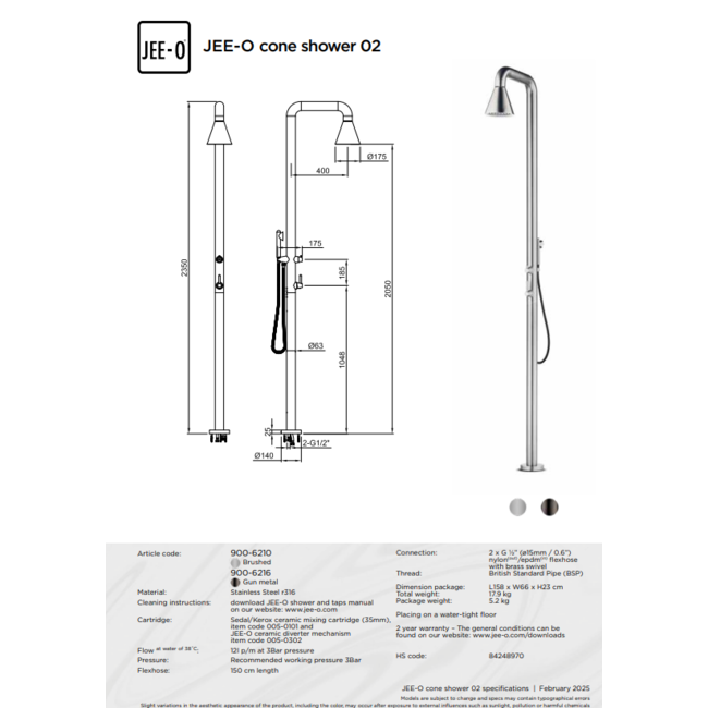 JEE-O buitendouche Cone 02