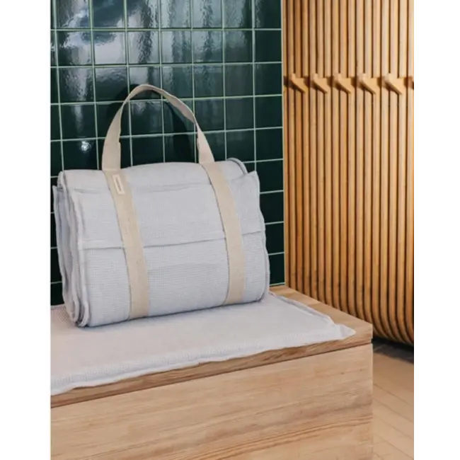 Saunasofa set Large licht grijs incl. mat en kussen