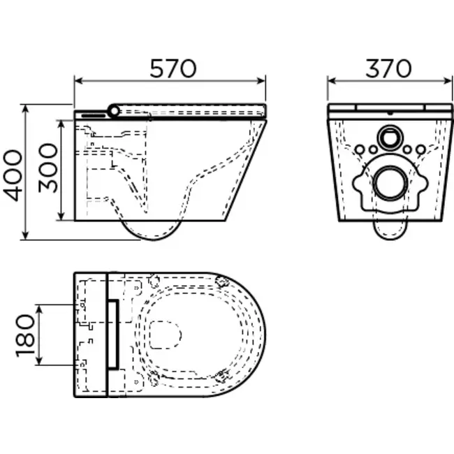 Clou Clever douchewc met turbo  flush 57x37 cm