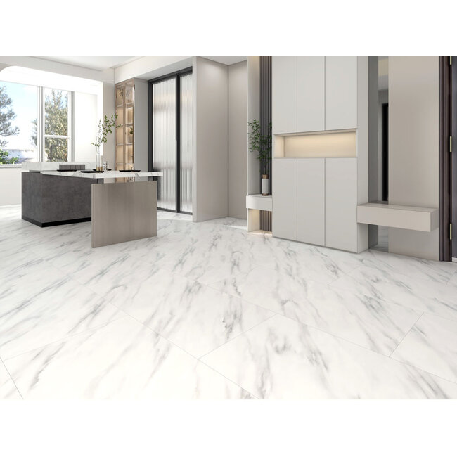 KS Tegels Vinyl tegel XL Wit marmer