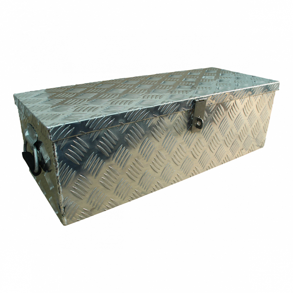 Traanplaat aluminium disselkist/gereedschapkist met handvaten 760x300x235 mm - inclusief geïntegreerde spansluiting