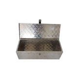 Traanplaat aluminium disselkist/gereedschapkist met handvaten 760x300x235 mm - inclusief geïntegreerde spansluiting