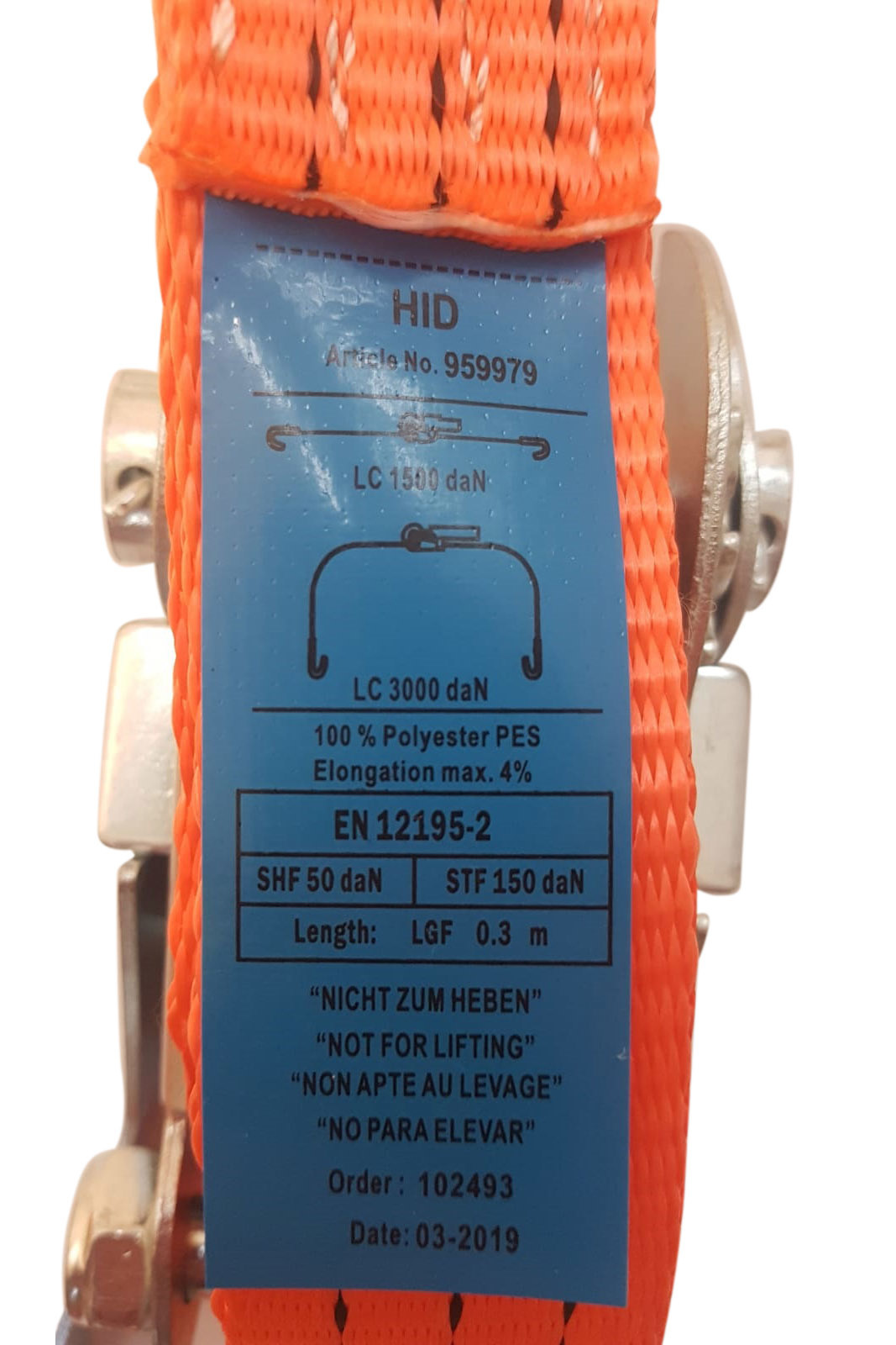 Spanband autoambulance universeel 330x3,6 cm (3000 kg)