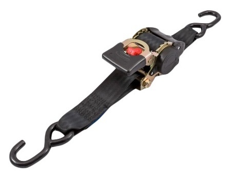 Automatisch oprollende spanband met twee S-haken 30x5 cm (750 kg)