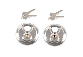 Gelijk sluitende Discussloten in gehard staal (2 stuks)