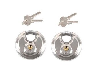 Gelijk sluitende Discussloten in gehard staal (2 stuks)