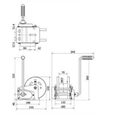 Handlier geremd 1588 kg overbrenging 18,4:1