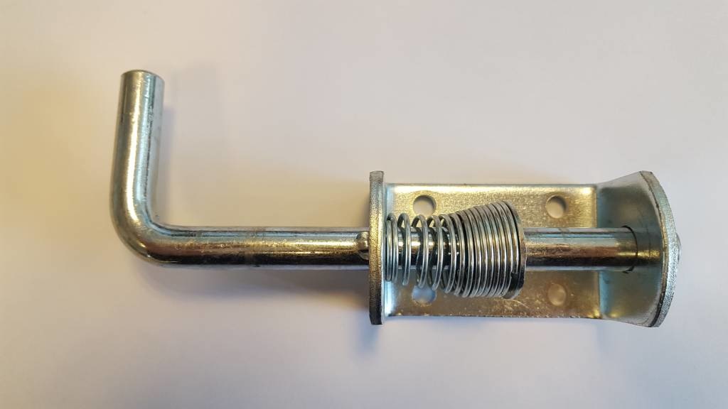 Schuifgrendel met trekveer vergrendelbaar