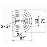 Bevestigingsring opbouw 71x62x10 mm