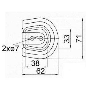 Bevestigingsring opbouw 71x62x10 mm