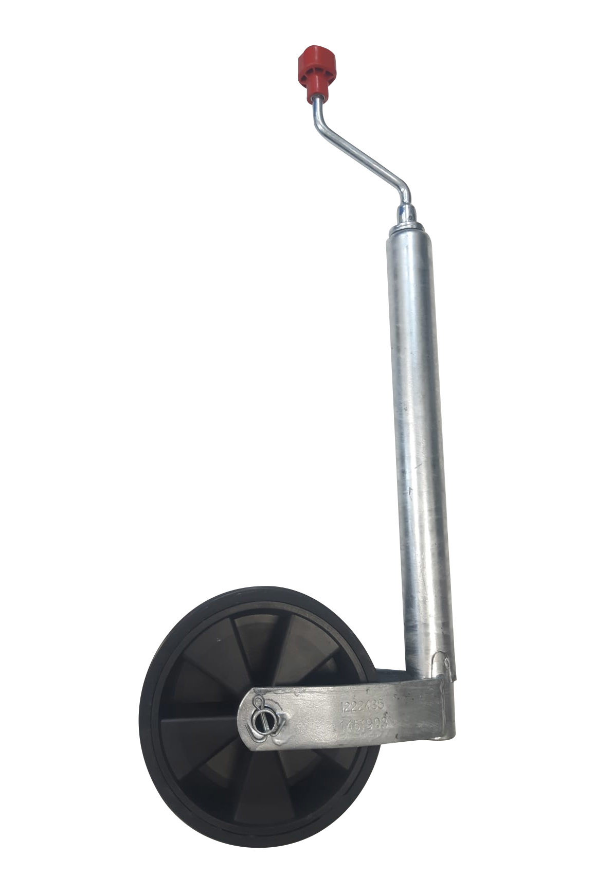 Neuswiel Caravan Plus Alko, rond diameter 48 mm, extra lang, kunststof velg met kunststof wiel met rubberprofiel.