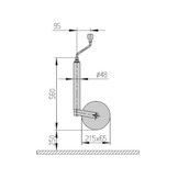 Neuswiel Caravan Plus Alko, rond diameter 48 mm, extra lang, kunststof velg met kunststof wiel met rubberprofiel.