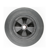 Losse kunststof velg met Hard rubberen wiel 200 x 50. Past op neuswiel met buis van 48mm doorsnee.