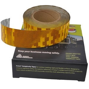 Reflecterende tape voor harde ondergrond - geel - per meter