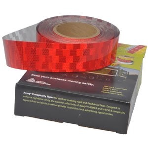 50 meter reflecterende tape voor harde ondergrond - rood