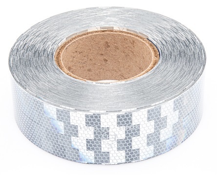 Reflecterende tape voor harde ondergrond - wit - 50 meter