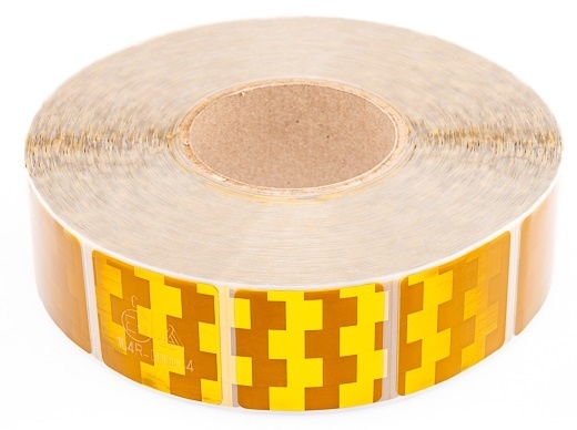 50 meter reflecterende tape voor zachte ondergrond - oranje/geel